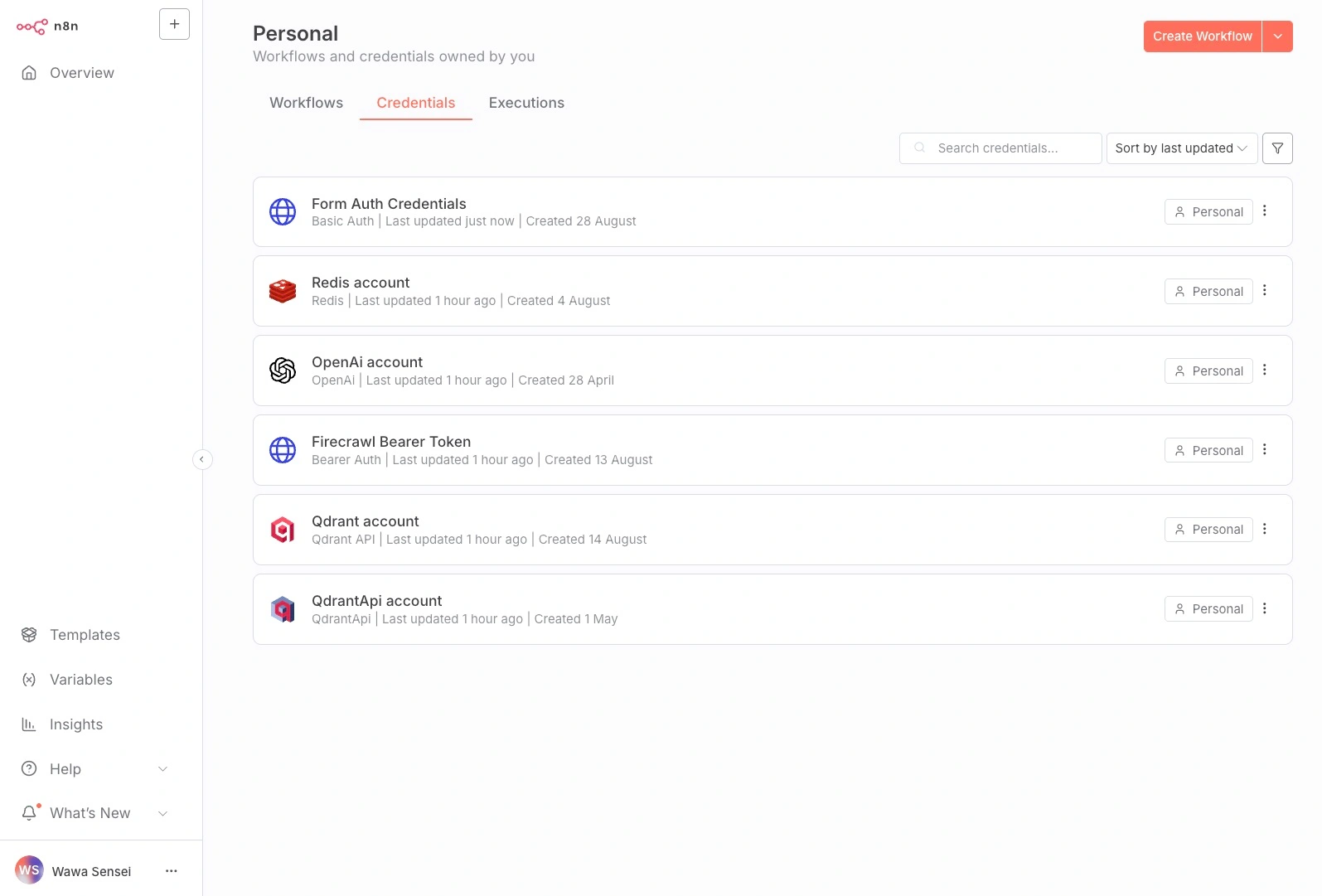n8n credentials