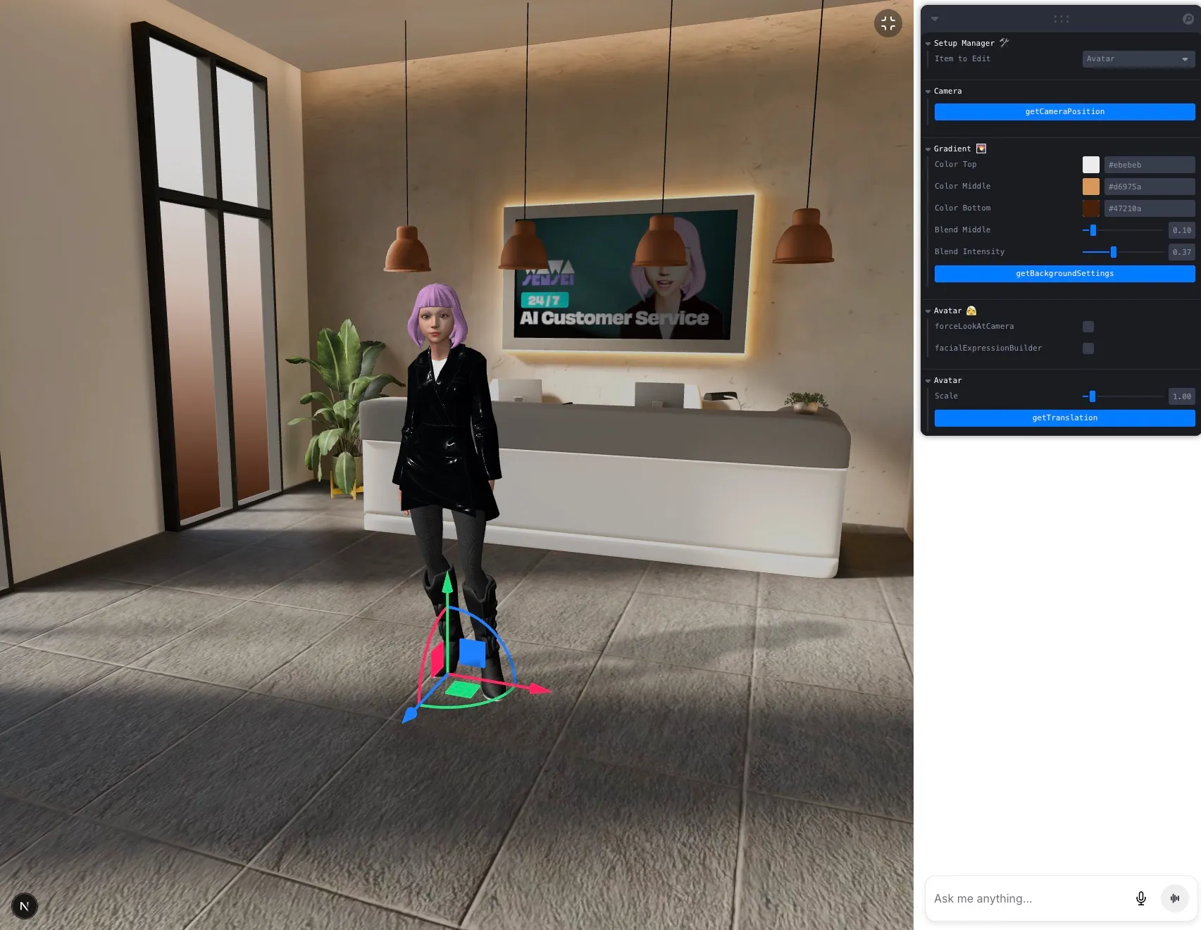 Avatar Position Controls UI