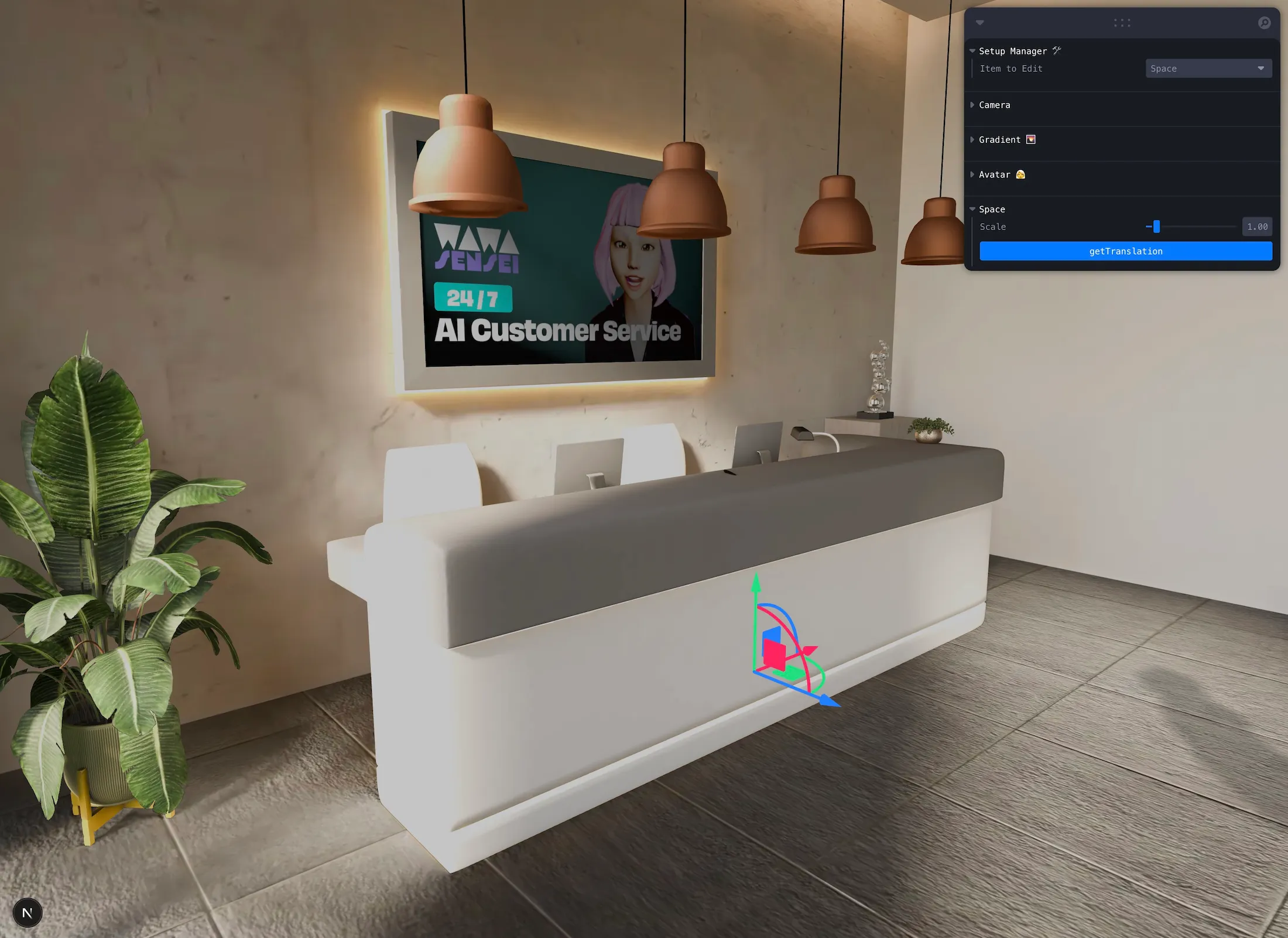 Space Position Controls UI