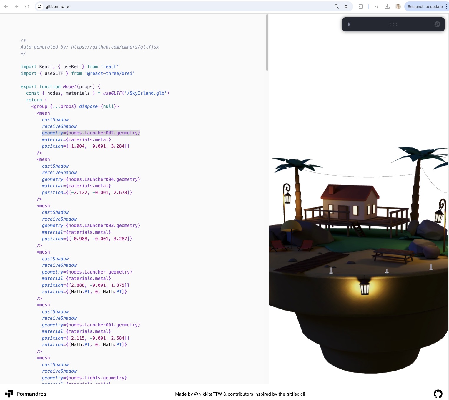 Sky island with launchers