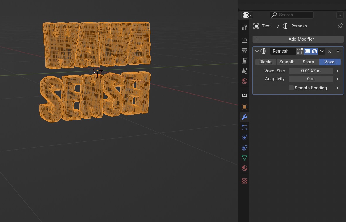 Blender text remesh
