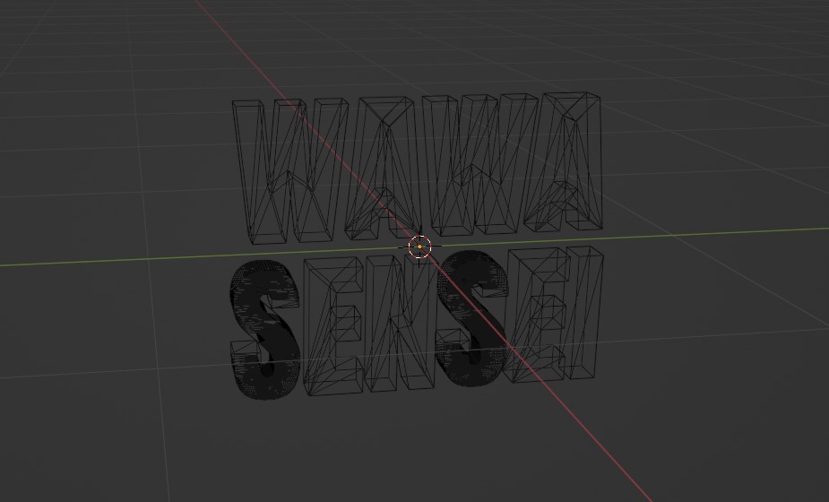 Blender text wireframe