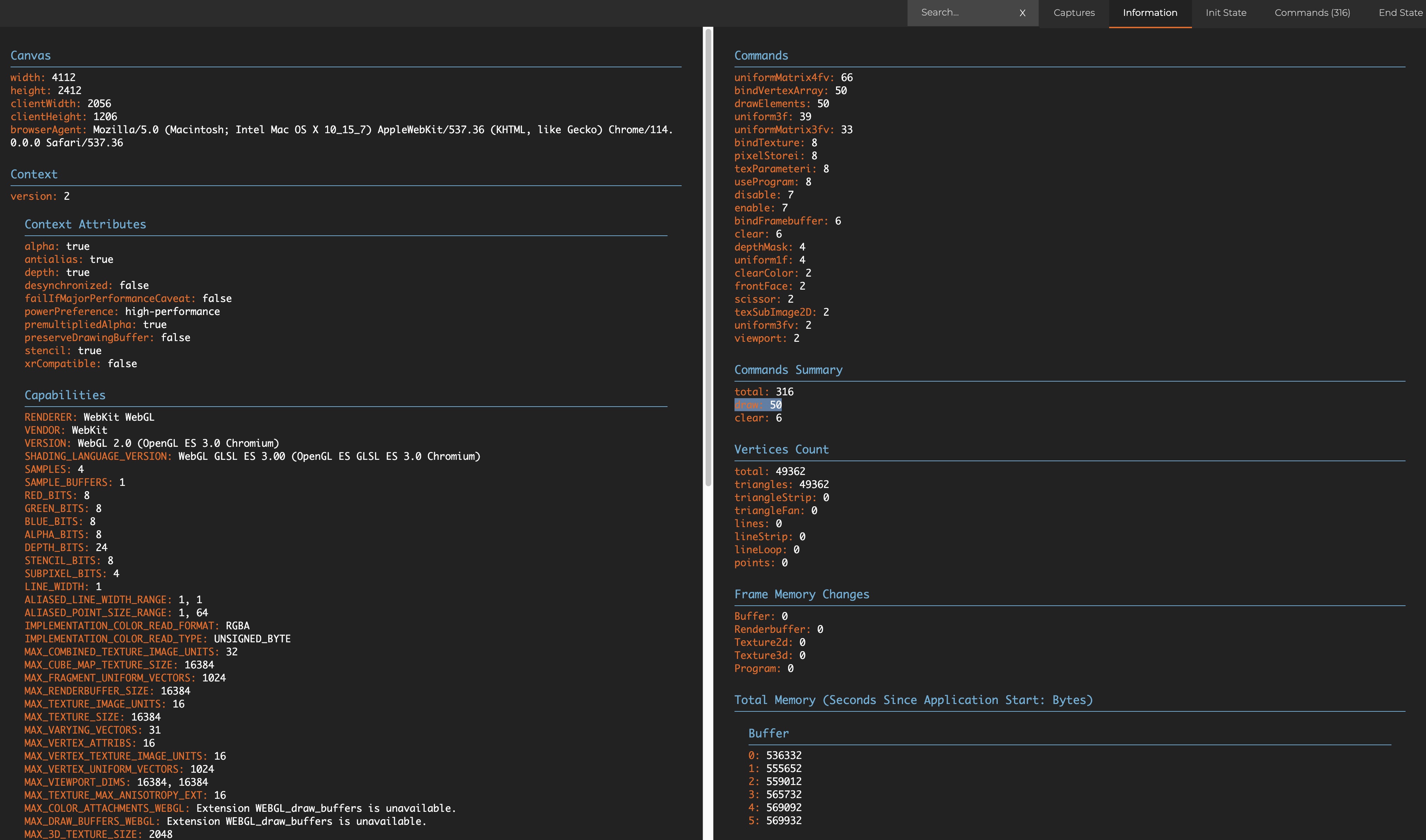 SpectorJS extension