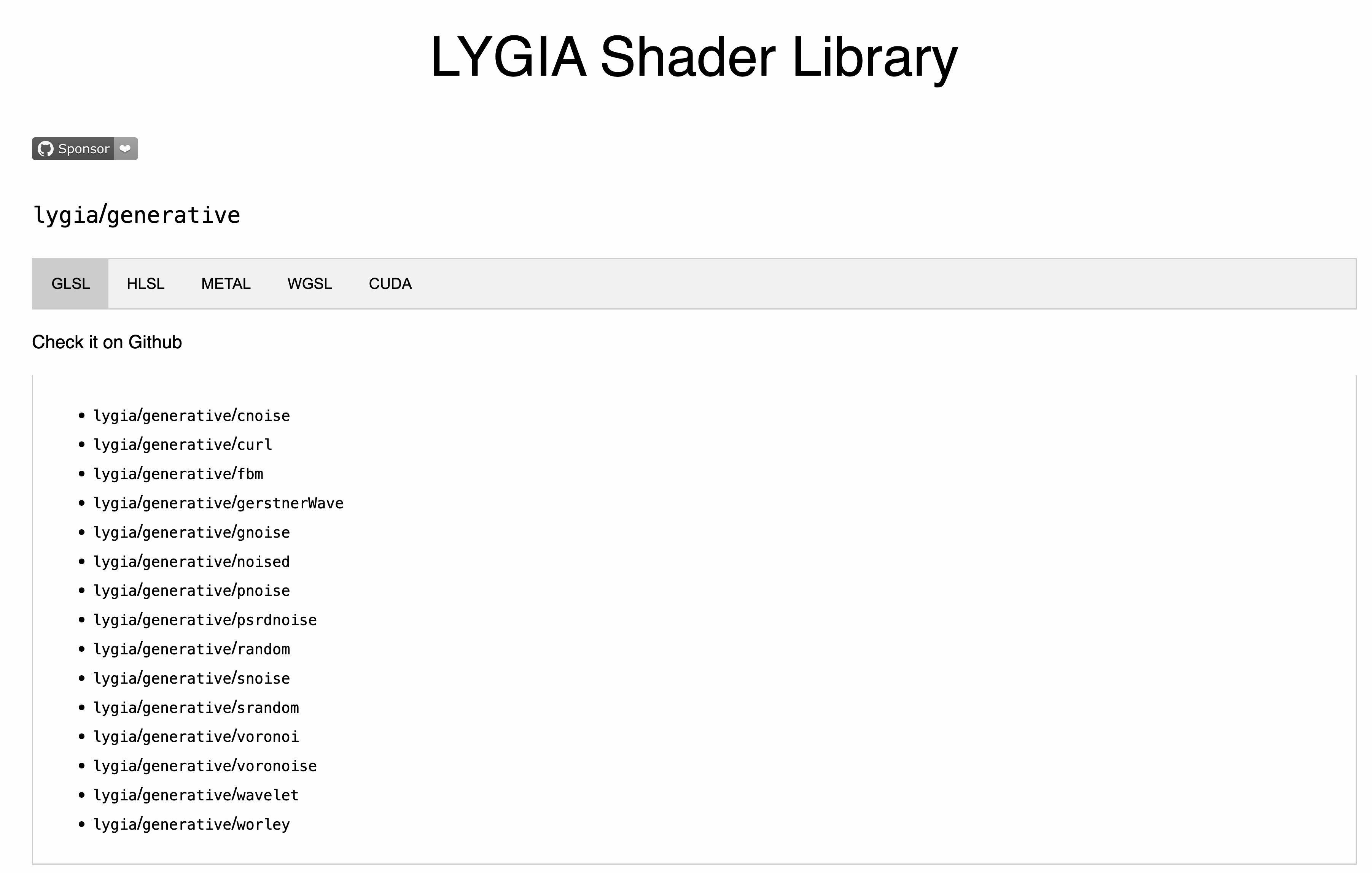 Lygia Shader library