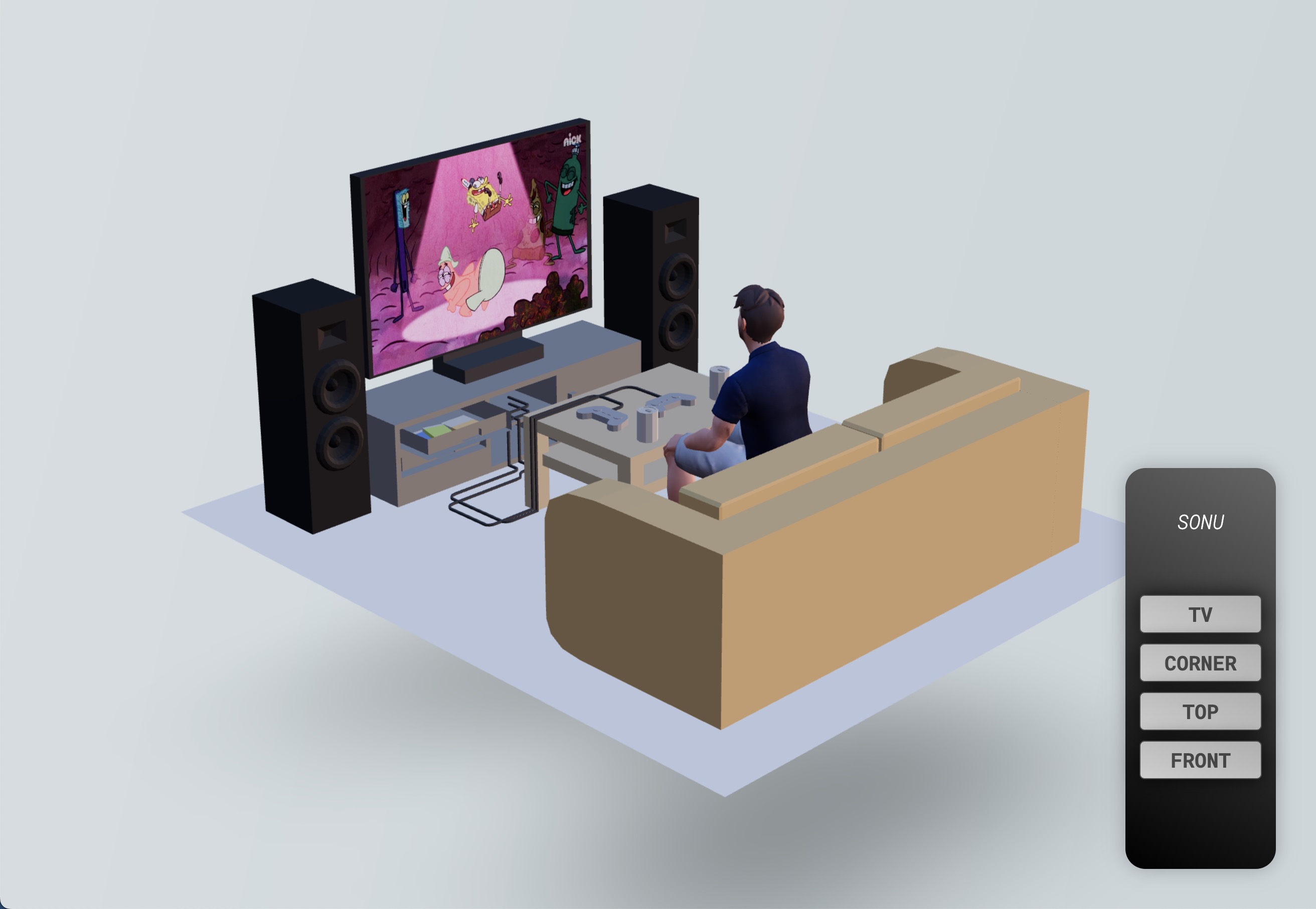 3D avatar watching to the TV